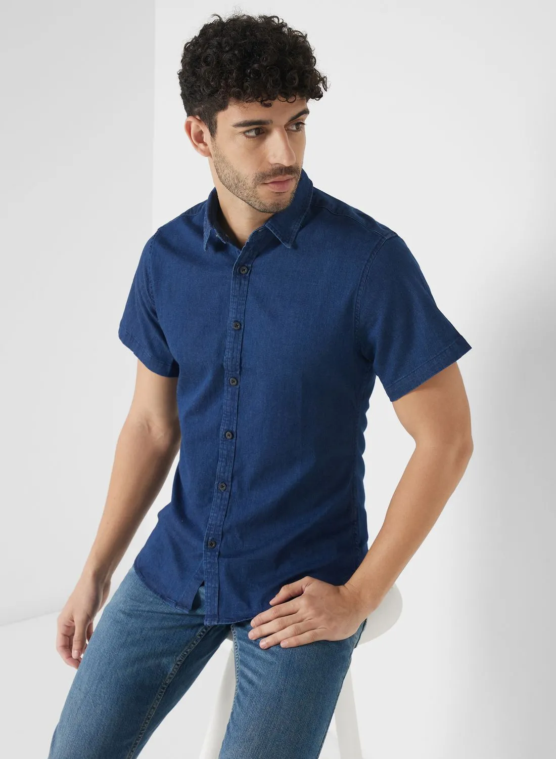 Seventy Five Skinny Fit Half Sleeve Shirt