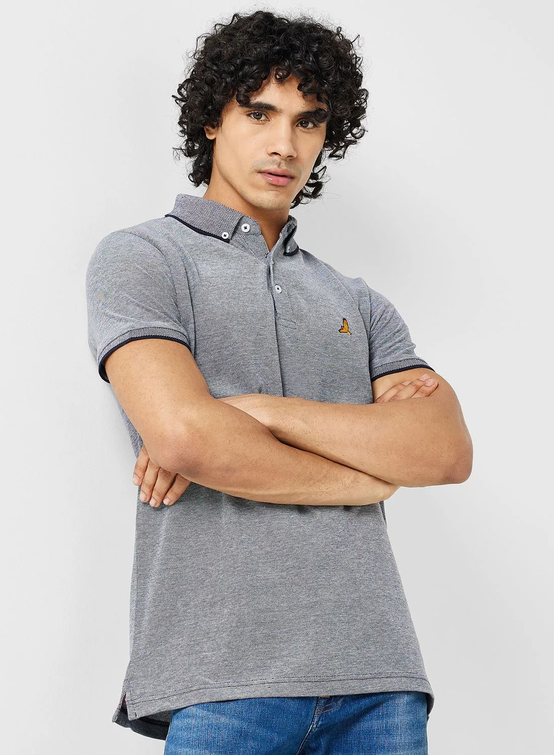 BRAVE SOUL Mens Ss Birdseye Pique Polo Shirt