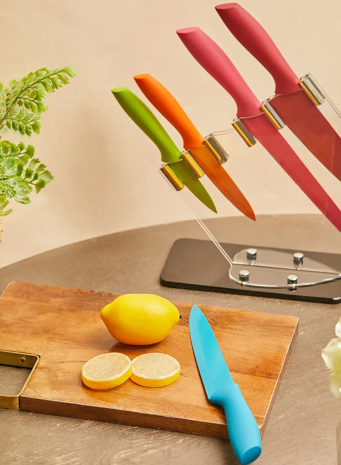 Premier Multicoloured 5 Piece Knife Block Set