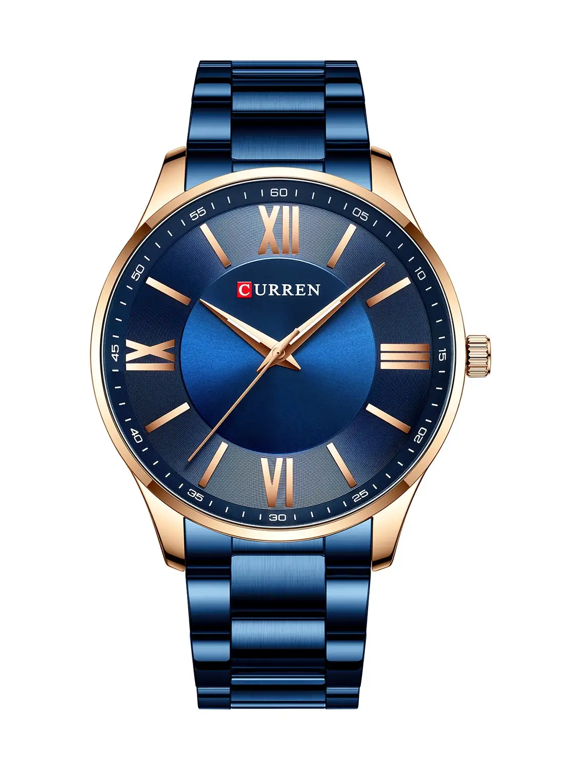 CURREN Men's Waterproof Stainless Steel BAnd Casual Quartz Watch 8383 - 44 mm - Blue