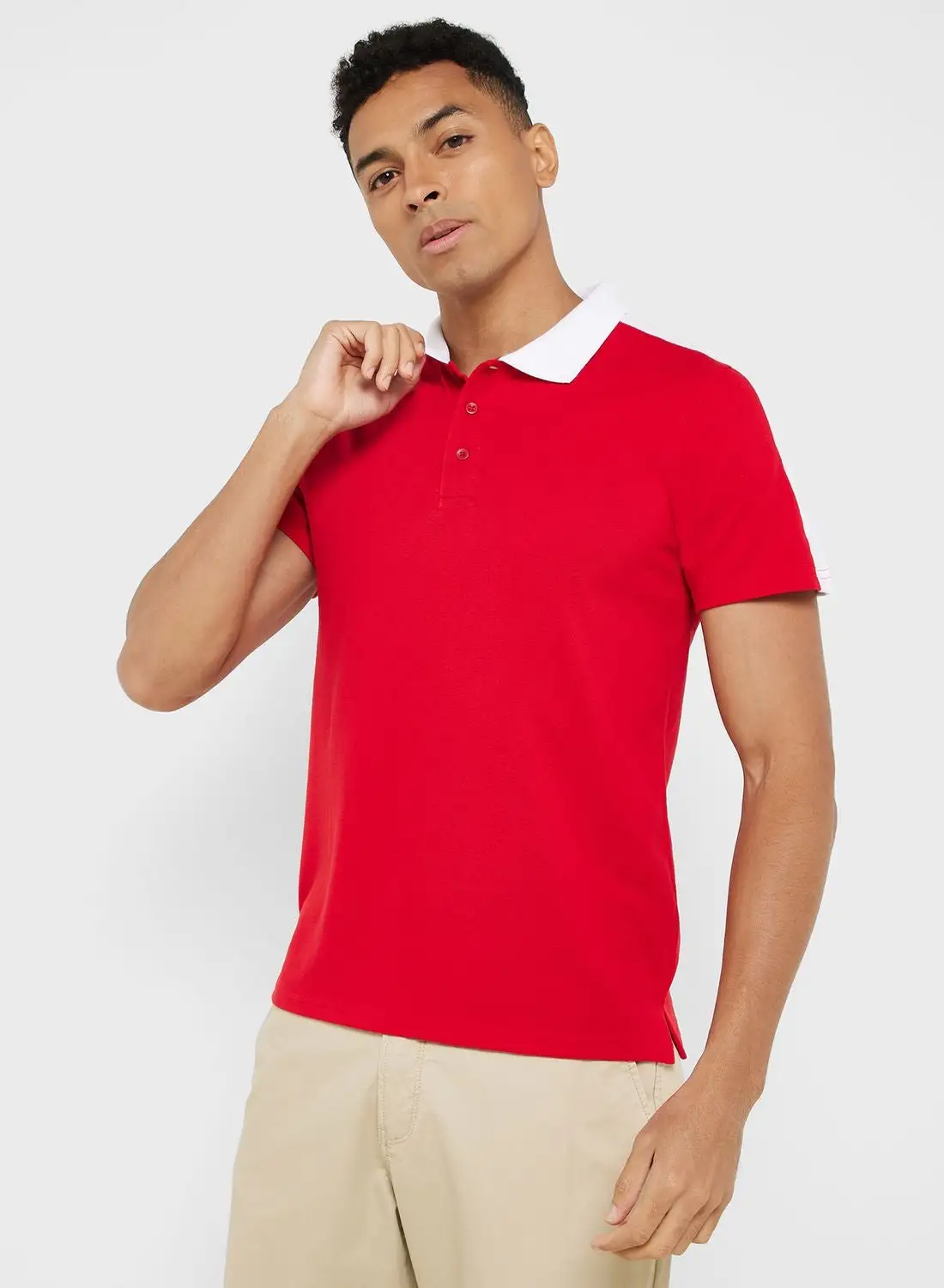 Robert Wood Contrast Detail Polo Shirt