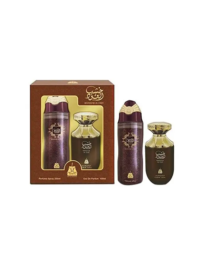 أفنان خشاب العود ماء عطر 100 مل + مجموعة 200 مل مزيل العرق