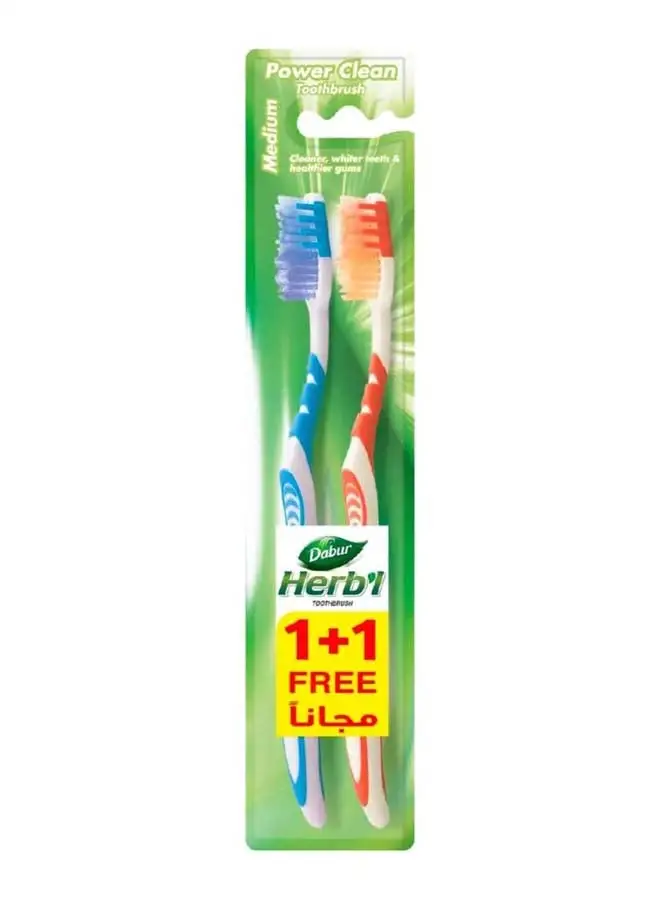 Dabur Wavy Bristle Toothbrush Medium Twin Pack