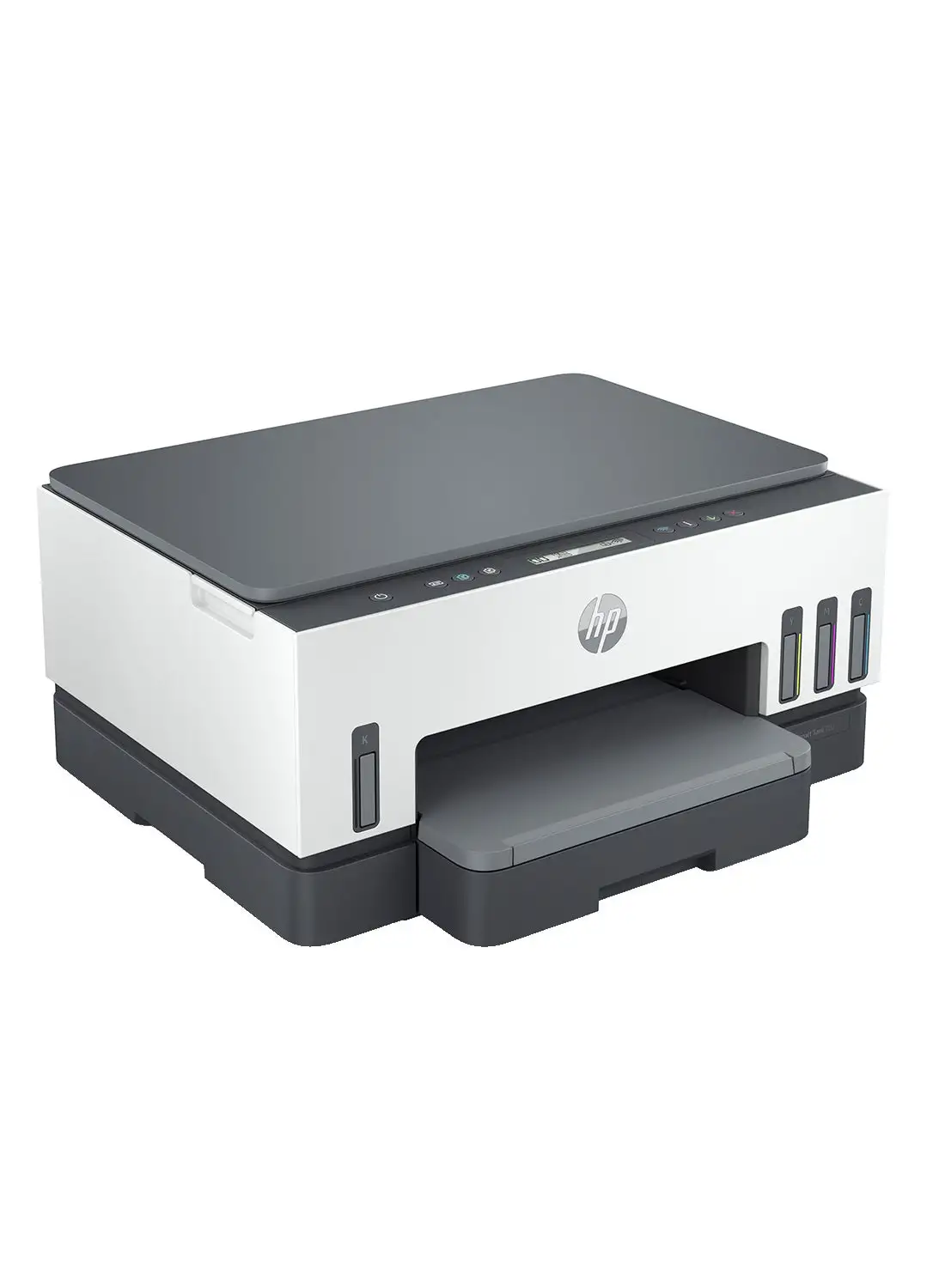 HP HP Smart Tank 720 All-In-One Duplex Wifi High Capacity Inktank Multi-Function WiFi Color Ink Tank Printer with Voice Activated Printing Google Assistant & Alexa (Borderless Printing) For Print/Copy/Scan with Automatic Ink Sensor (Up To 12000 Black, 8000 Colour Pages Of Ink In Box) White/Grey