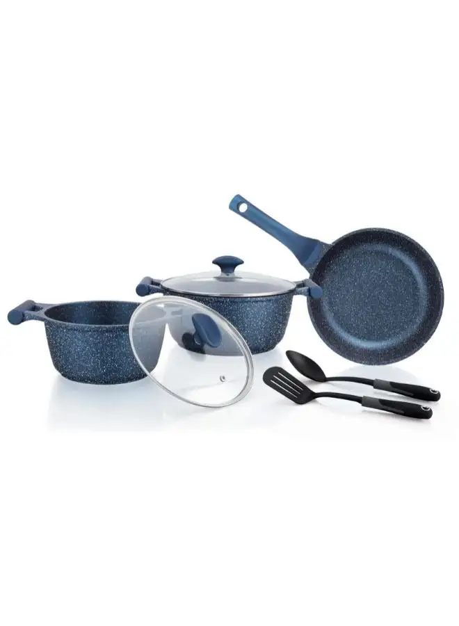 Prestige 7-Piece Non-Stick Cast Aluminium Essentials Granite Induction Base Cookware Set