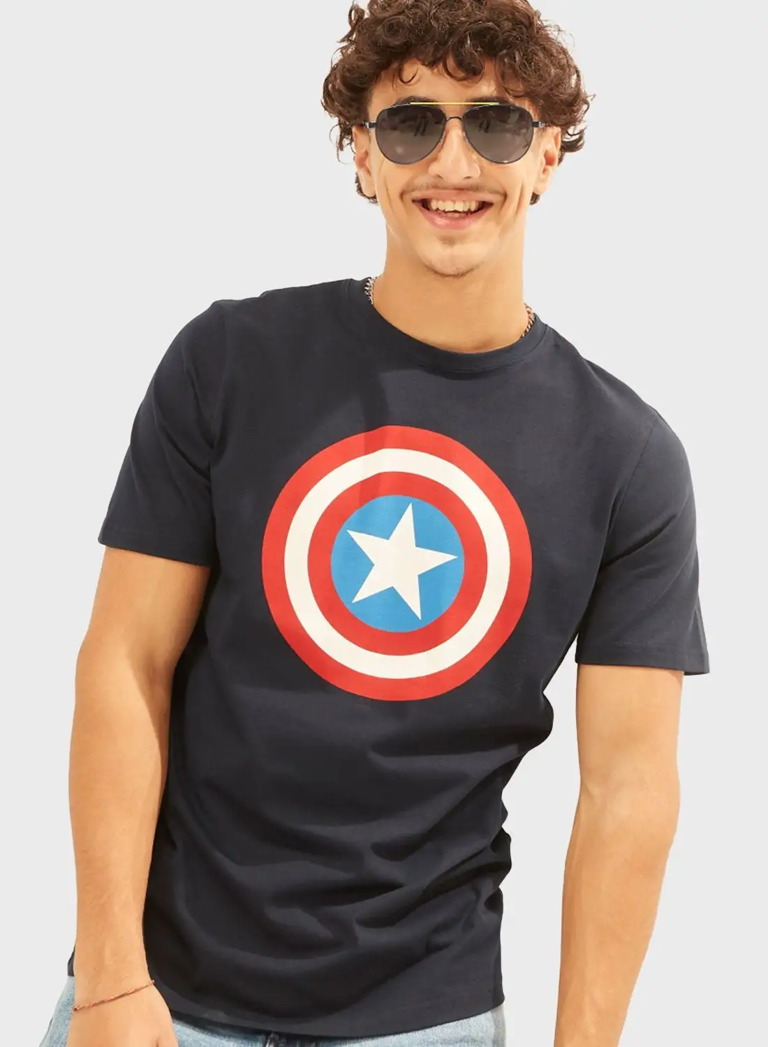 SP Characters Captain America Print T-Shirt