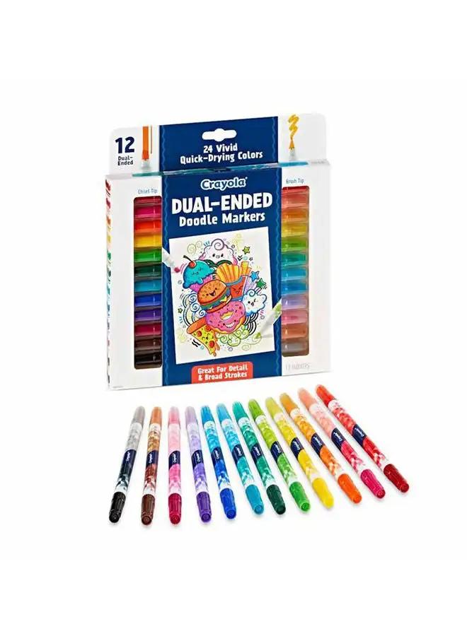 Crayola 12 Ct Dual-Ended Doodle Markers