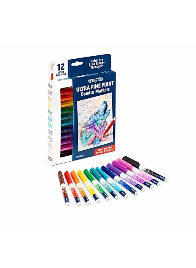 Crayola 12 Ct Ultra-Fine Point Doodle Markers