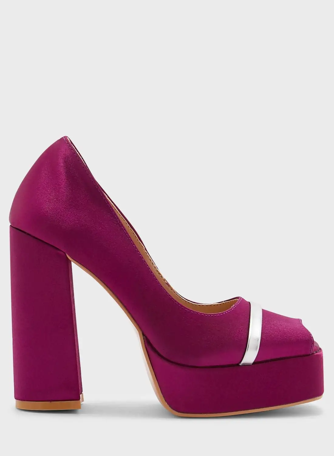 Khizana Peep-toe Satin Platform Pump