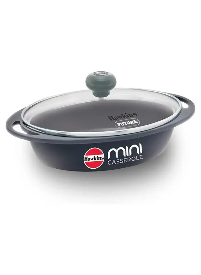 Hawkins Hawkins Die-Cast Grey Mini Casserole W/Gl, 0.75L,5Mm - (Dcg75G)