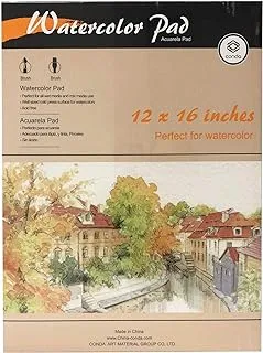 Conda Group 20 Sheets Water Color Pad, 190 g, 12 x 16 Inch Size