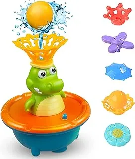 MEBEGIN Toddler Bath Toys,Sprinkling Crocodile Toys with Light Music, Rotating Indoor Bath Spray Water Summer Toys,Bathtub Shower Toys for Kids 3 4 5 Year Olds