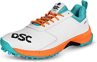 DSC Jaffa 22 Cricket Shoes for Men and Boys UK-7 White-Orange, Medium