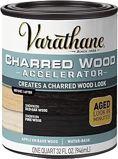 Rust-Oleum Varathane 347105 Charred Wood Accelerator, Quart, Black