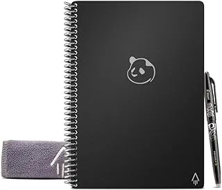 Rocketbook Panda Reusable Weekly Planner - Digital A4 Notebook, Black Smart Notepad, Daily Academic Diary Pad, To Do List, Bullet Journal, with Frixion Erasable Pen, Office Gadget Reduces Paper Waste