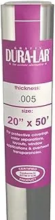 Grafix Dura-Lar Clear 50’ Roll – Ultra 005” Film, Acetate Alternative, Glossy Surface for Coverings, Stencils, Color Separations, Window Applications, Transparencies, and More, 20