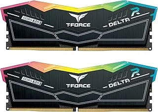 مجموعة TEAMGROUP T-Force Delta RGB DDR5 بسعة 32 جيجابايت (2 × 16 جيجابايت) 6400 ميجاهرتز (PC5-51200) وحدة ذاكرة الوصول العشوائي لسطح المكتب CL40 (أسود) لـ Z690 - FF3D532G6400HC40BDC01