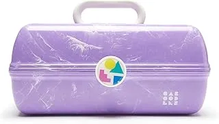 Caboodles On-The-Go Girl Makeup Box, Lavender Marble, Hard Plastic Makeup Organizer Box, Built-In Mirror, Secure Latch for Safe Travel, Spacious Storage for Large Items