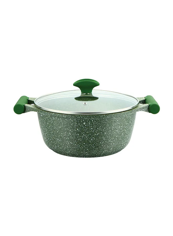 Prestige Granite Non-Stick Aluminium Sauce Pan With Lid Green/Clear 24cm