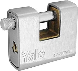 Yale 160ME90 Armoured Padlock, 90 mm Size, Silver