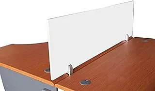 Mahmayi Deler Desktop Mounted Privacy Panel Divider Panels with 2 Clips for Student Call Centers, Offices, Libraries, Classrooms- Removable Sound Absorbing Desk Partition Board(120 CM, White)