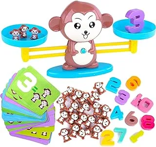 Mumoo Bear Monkey Balance Math Game,Monkey Weighing Scale Montessori Educational Stem Counting Toys For 3 4 5 Years Old Age