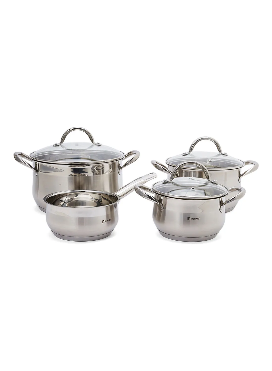 BERGNER 7-Piece  Induction Cookware Set Stainless Steel Silver