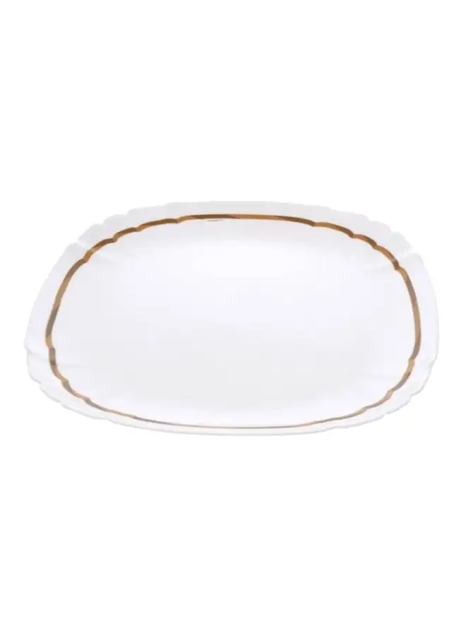 Luminarc 6-Piece Value Pack Lotusia Elen Dessert Plate Set White/Gold 21cm