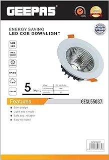 Geepas GESL55037 5W Round Cob LED Downlight