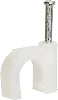 DealMux PVC C Clamps Nail Clips with 10mm Cable (60 Pieces, White)