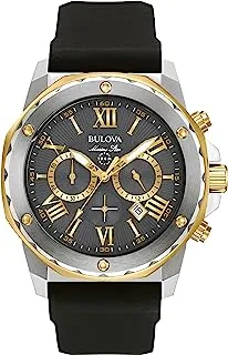 Bulova Men's Marine Star 'Series A' Chronograph Quartz Watch, Luminous Markers, Rotating Dial, 100M Water Resistant, 44mm