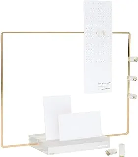 russell+hazel Memo Display with Empty Metal Frame, Clear with Gold-Toned Hardware, 10-11/16” x 4” x 8-7/16” (44625)