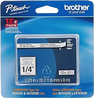 Brother Genuine P-touch TZE-211 Label Tape 1, 1/4