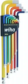 Wiha 13 Piece Ball End Color Coded Hex L-Key Set - Inch