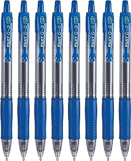 Pilot G2 Premium Refillable & Retractable Rolling Ball Gel Pens, Bold Point, Blue, 8-Pack (15319)