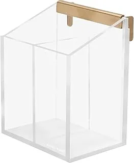 russell+hazel Acrylic Wall Pencil Bloc, Clear with Gold-Tone Hardware, 4.175” x 3.5” x 5.125”