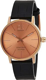 Calvin Klein Mens Quartz Watch, Analog Display and Leather Strap K7621201, Rose Gold