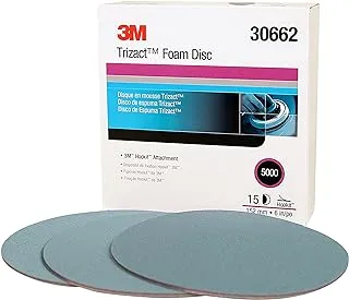 Trizact 3M Trizact Hookit Foam Disc, 30662, 6 in, P5000, 15 discs per carton, Blue