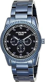 Akribos XXIV Genuine Diamond Multifunction Men's Stainless Steel Band Watch, Analog Display