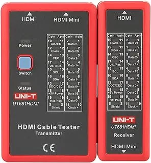 Uni-T Ut681 Cable Tester Hdmi / Mini-Hdmi Data Cable Tester 20-Led Status Indictor مع وظيفة الإغلاق التلقائي.