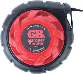 Gardner Bender Eft-15 Mini Cable Snake, 15 Ft Steel Fish Tape, Electrical Wire Fishing Red & Black