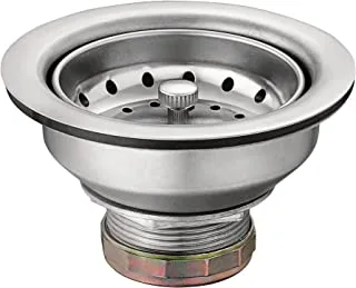 Moen Kitchen Sink Stainless Steel Basket Strainer with Drain Assembly, 3-1/2 Inch Sink Drain Stopper Plug, 22036