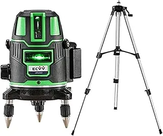 Ecvv 2 Lines Green Laser Level With 1.2M Adjustable Height Tripod 360 Degree Self-Leveling Cross Marking Instrument With 1.2M Aluminum Alloy Tripod