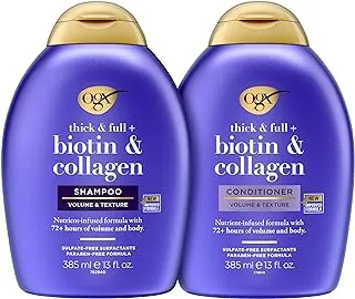 OGX Shampoo & Conditioner Thick And Full + Biotin And Collagen 385ml (Pack Of 2)