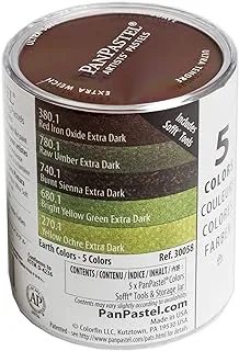 PanPastel 30058 Ultra Soft Artist Pastel 5 Color Set - Earth Colors w/Sofft Tools