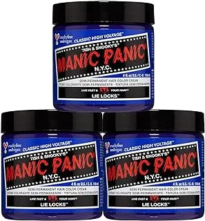 Manic Panic Semi-Permament Haircolor Lie Locks 4oz Jar (3 Pack)