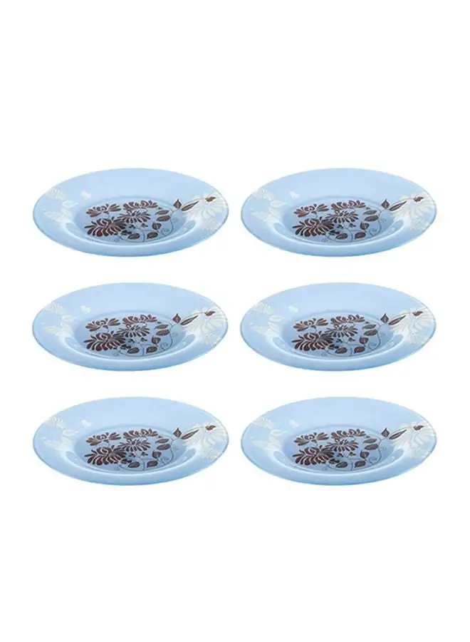 Luminarc 6-Piece Value Pack Tamako Dessert Plate Set Blue/Brown 2.6x23x18.6cm