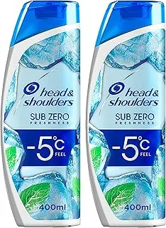 Head & Shoulders Sub-Zero Freshness Anti-Dandruff Shampoo for All Hair Types, 2 x 400 ml