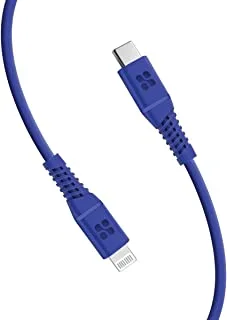 Promate USB-C to Lightning Cable, Apple MFi Certified Lightning Cable with 20W Power Delivery, 480 Mbps Data Sync and 120 cm Anti-Tangle Silicone Cord for iPhone 13, iPad, PowerLine-Ci120 Blue