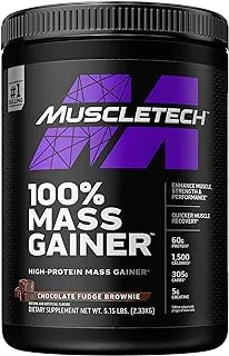 Muscletech Mass Gainer | 100% Mass Gainer Protein Powder | Protein Powder for Muscle Gain | Whey Protein + Muscle Builder | Weight Gainer Protein Powder | Creatine Supplements | Chocolate, 5.15 lbs